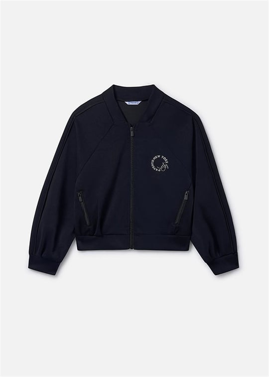Mayoral Kız Çocuk Baskılı Fermuarlı Sweatshirt Siyah 6409