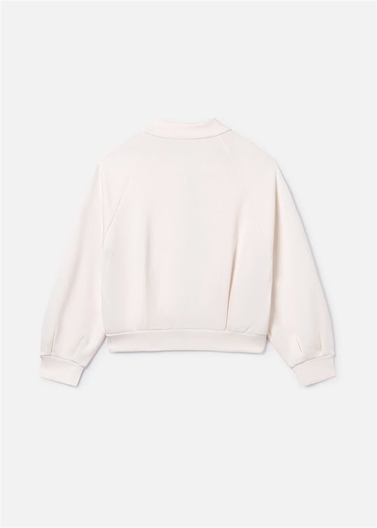 Mayoral Kız Çocuk Baskılı Fermuarlı Sweatshirt Ekru 6409