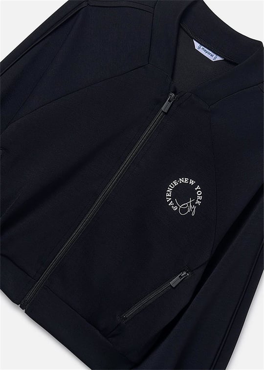 Mayoral Kız Çocuk Baskılı Fermuarlı Sweatshirt Siyah 6409