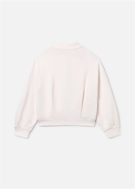 Mayoral Kız Çocuk Baskılı Fermuarlı Sweatshirt Ekru 6409