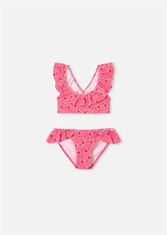 Mayoral Kız Çocuk Baskılı Fırfırlı Bikini Takımı Pembe 3734