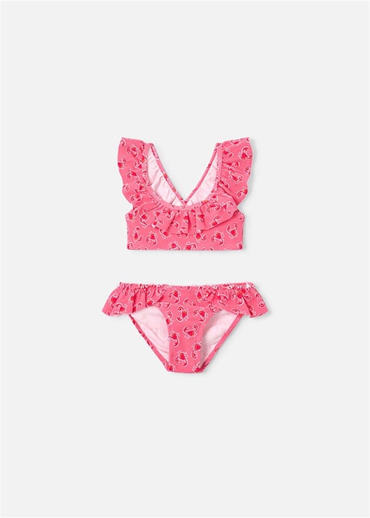 Mayoral Kız Çocuk Baskılı Fırfırlı Bikini Takımı Pembe 3734