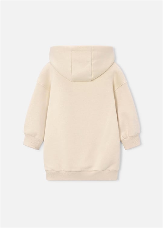 Mayoral Kız Çocuk Baskılı Kapüşonlu Sweatshirt Elbise Krem 4916
