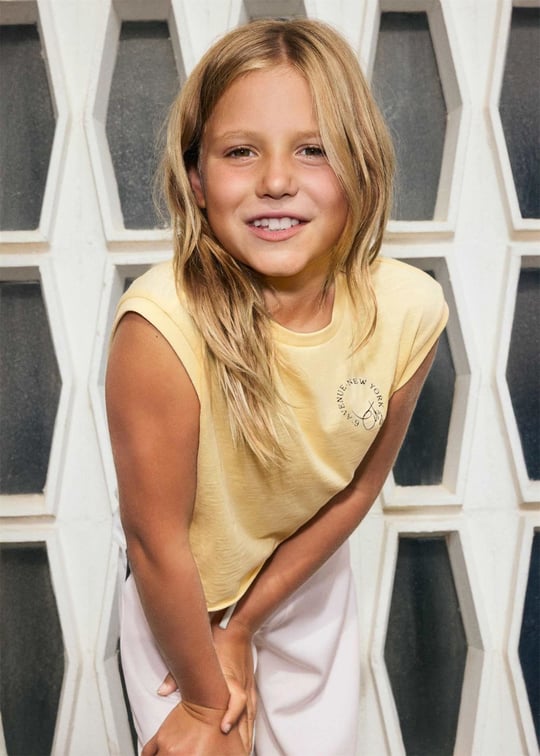 Mayoral Kız Çocuk Baskılı Kolsuz Tişört Sarı 6014