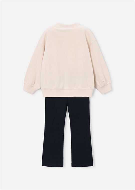Mayoral Kız Çocuk Baskılı Sweatshirt Tayt Takım Siyah 4733
