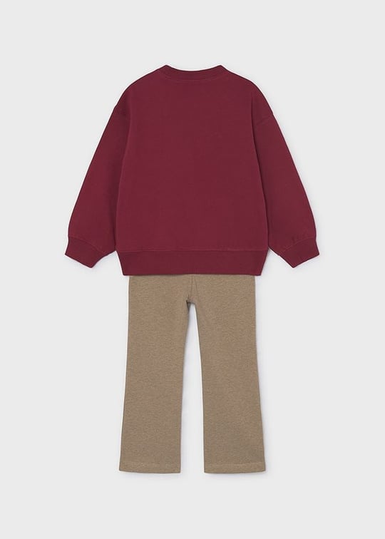 Mayoral Kız Çocuk Baskılı Sweatshirt Tayt Takım Fuşya 4733