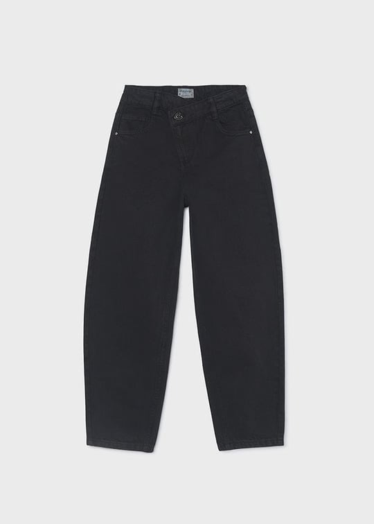 Mayoral Kız Çocuk Bol Kesimli Denim Pantolon Siyah 7526