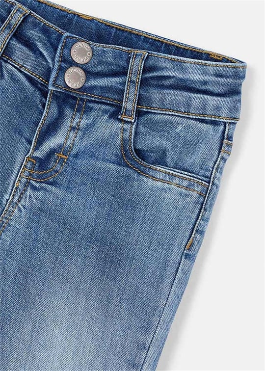 Mayoral Kız Çocuk Bol Paça Denim Pantolon Açık Mavi 3586