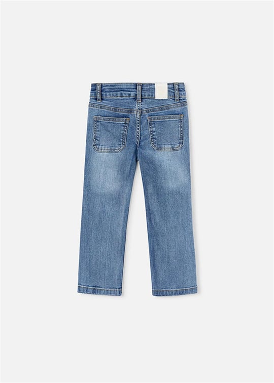 Mayoral Kız Çocuk Bol Paça Denim Pantolon Açık Mavi 3586