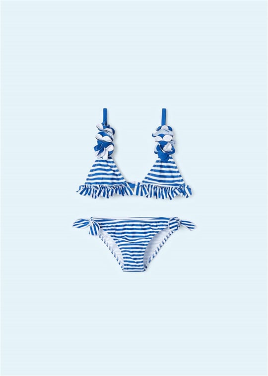 Mayoral Kız Çocuk Çiçekli Bikini Mavi 3790