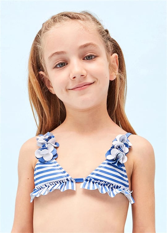 Mayoral Kız Çocuk Çiçekli Bikini Mavi 3790