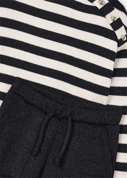 Mayoral Kız Çocuk Çizgili Sweatshirt Pantolon Takım Siyah 4554