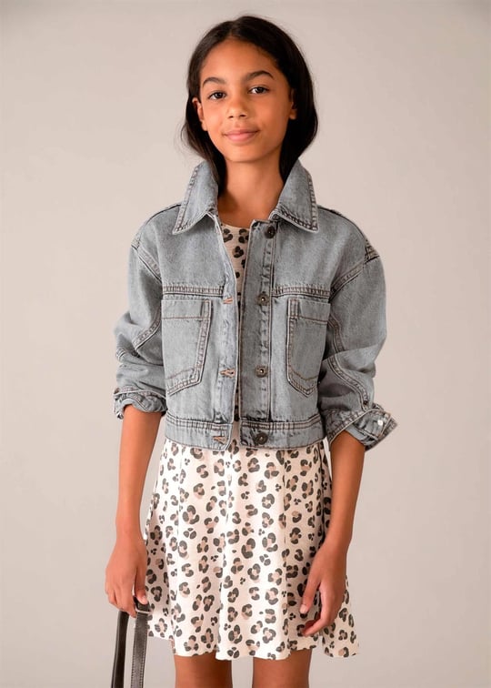 Mayoral Kız Çocuk Denim Ceket Gri 6406