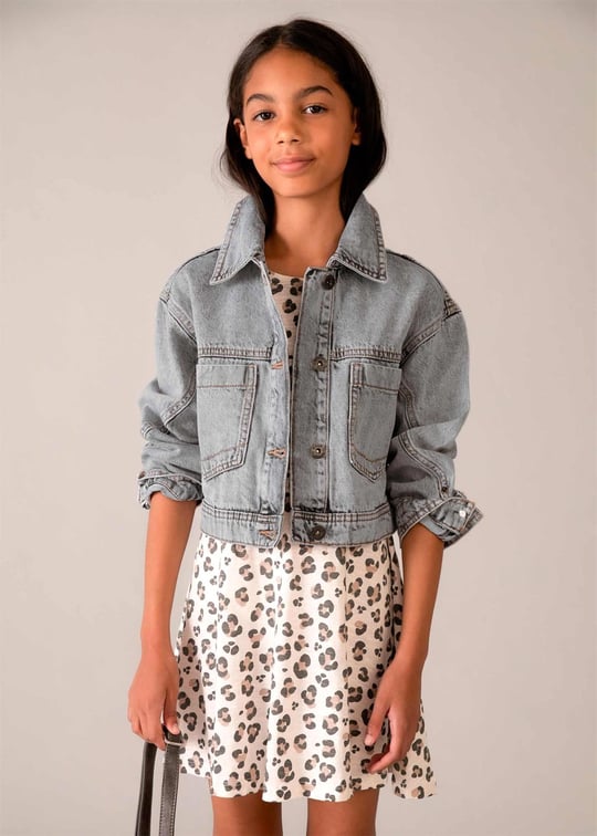 Mayoral Kız Çocuk Denim Ceket Gri 6406