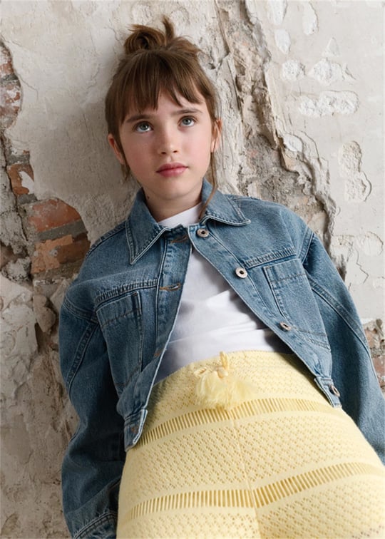 Mayoral Kız Çocuk Denim Ceket Mavi 6406