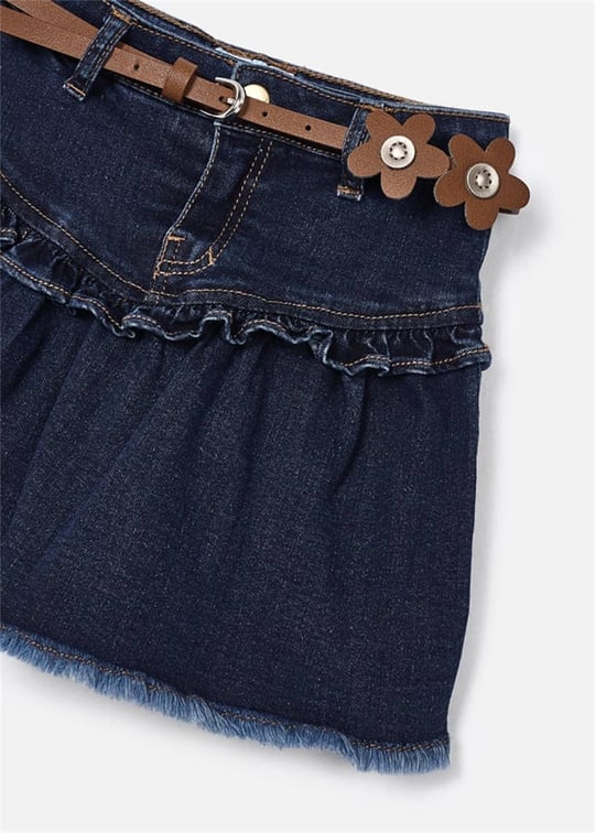Mayoral Kız Çocuk Denim Kemerli Etek Lacivert 4905