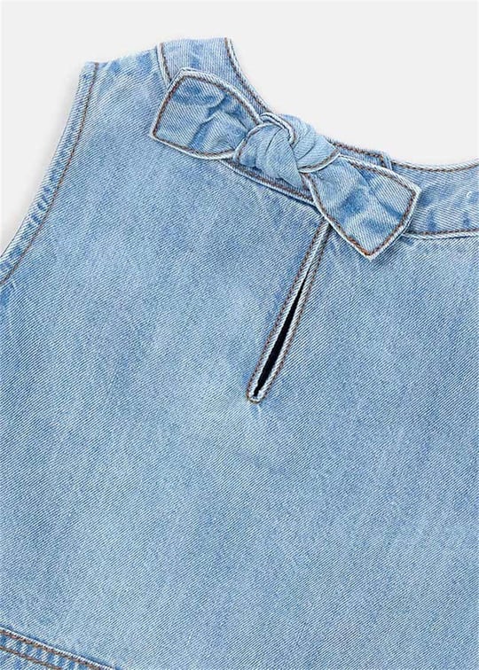 Mayoral Kız Çocuk Denim Kolsuz Bluz Mavi 3030