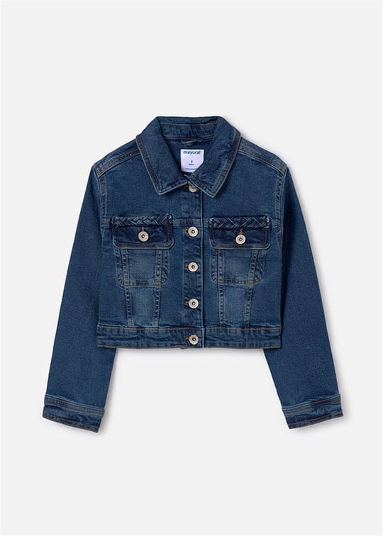 Mayoral Kız Çocuk Denim Kot Ceket Lacivert 6460