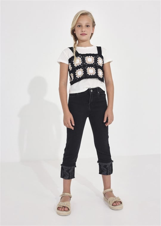 Mayoral Kız Çocuk Denim Pantolon Siyah 6580