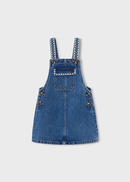 Mayoral Kız Çocuk Denim Salopet Elbise Mavi 4910