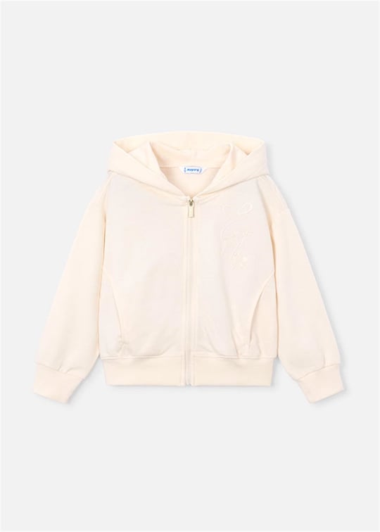 Mayoral Kız Çocuk Fermuarlı Kapüşonlu Sweatshirt Krem 3457