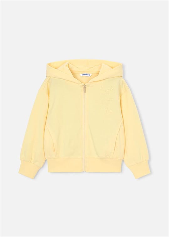 Mayoral Kız Çocuk Fermuarlı Kapüşonlu Sweatshirt Sarı 3457