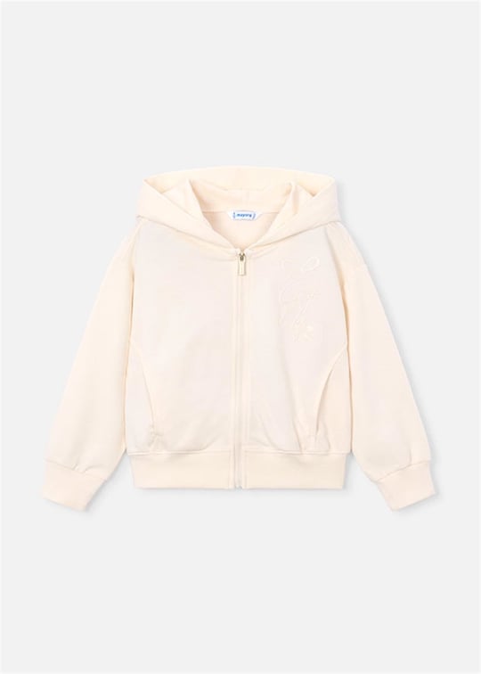 Mayoral Kız Çocuk Fermuarlı Kapüşonlu Sweatshirt Krem 3457