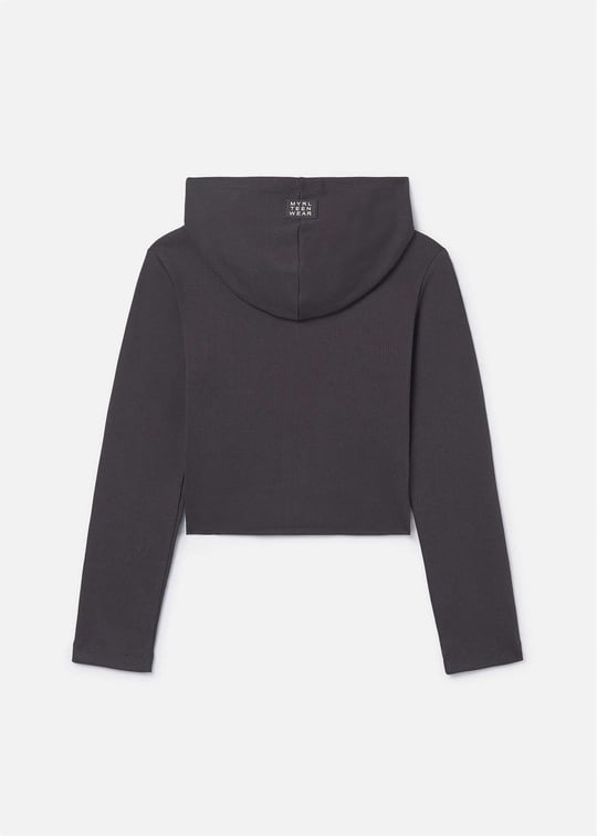 Mayoral Kız Çocuk Fermuarlı Kapüşonlu Sweatshirt Ceket Antrasit 6408
