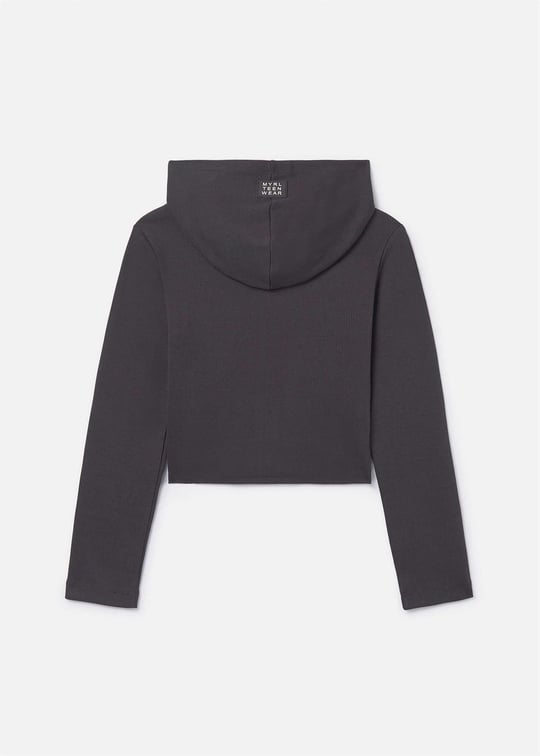 Mayoral Kız Çocuk Fermuarlı Kapüşonlu Sweatshirt Ceket Antrasit 6408