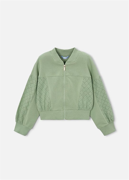 Mayoral Kız Çocuk Fermuarlı Sweatshirt Yeşil 3456