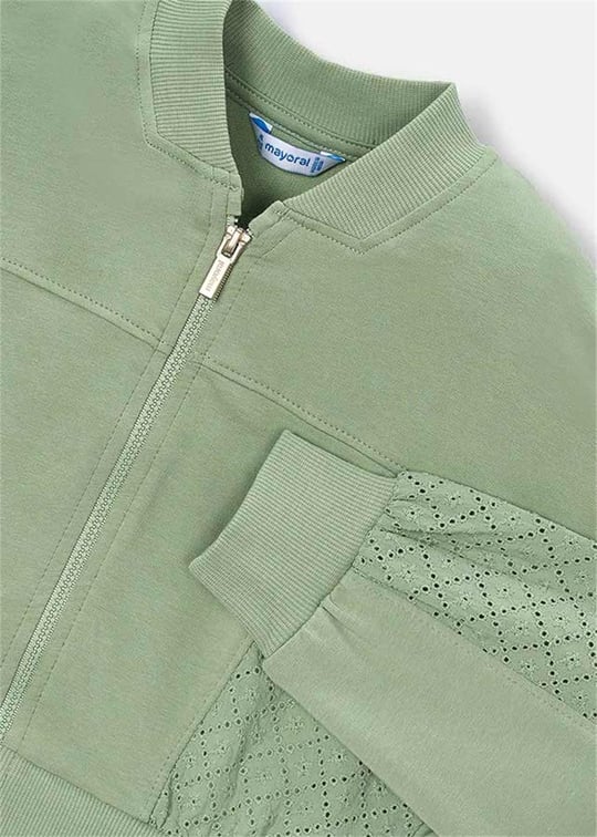 Mayoral Kız Çocuk Fermuarlı Sweatshirt Yeşil 3456