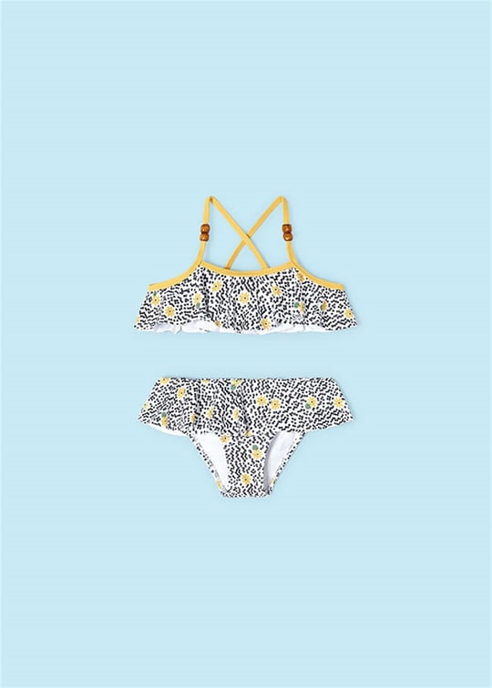 Mayoral Kız Çocuk Fırfırlı Bikini Takım Siyah Sarı 3712