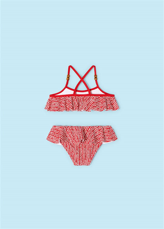 Mayoral Kız Çocuk Fırfırlı Bikini Takım Kırmızı 3712