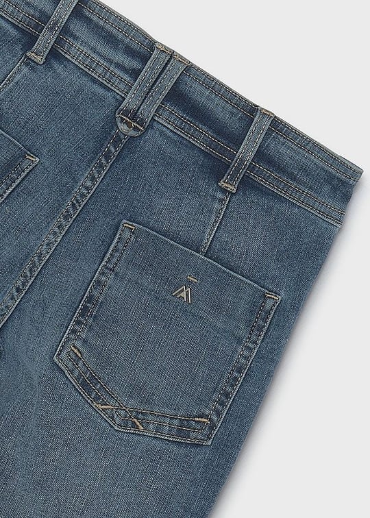Mayoral Kız Çocuk Geniş Paça Denim Pantolon Mavi 7503
