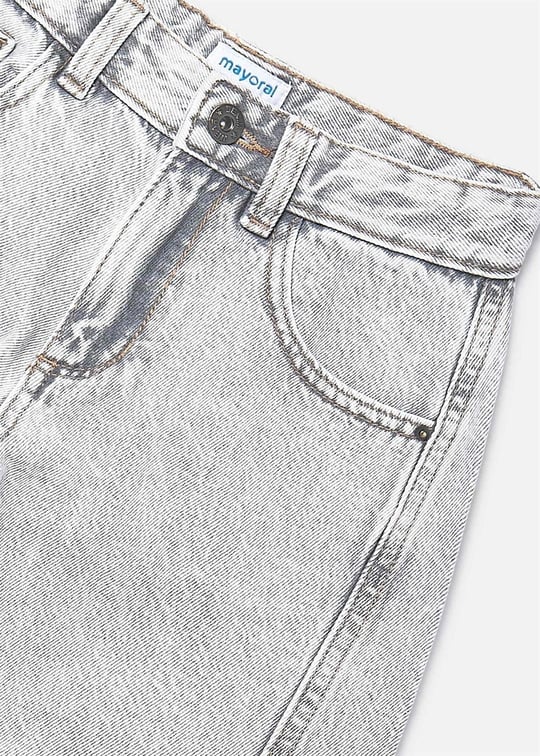 Mayoral Kız Çocuk Geniş Paça Denim Pantolon Gri 6552