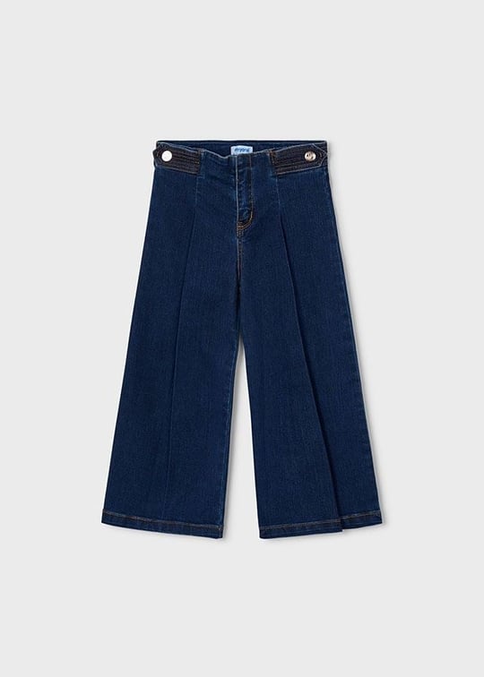 Mayoral Kız Çocuk Geniş Paça Denim Pantolon Lacivert 4523
