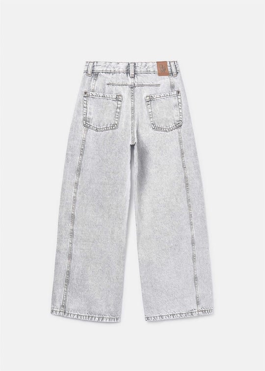 Mayoral Kız Çocuk Geniş Paça Denim Pantolon Gri 6552