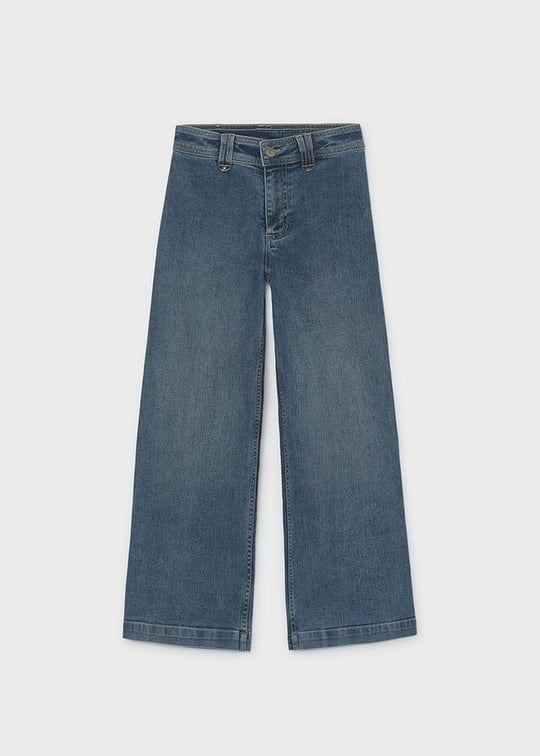 Mayoral Kız Çocuk Geniş Paça Denim Pantolon Mavi 7503