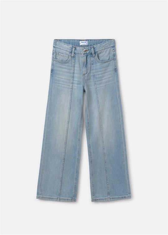 Mayoral Kız Çocuk Geniş Paça Jean Pantolon Mavi 6538