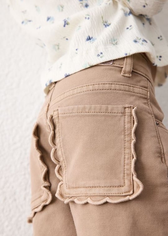 Mayoral Kız Çocuk Geniş Paça Pantolon Bej 4521