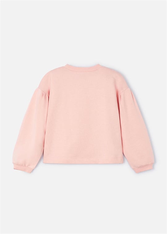 Mayoral Kız Çocuk İşlemeli Harfli Sweatshirt Pudra 3468