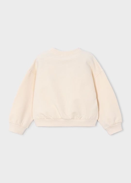 Mayoral Kız Çocuk İşlemeli Sweatshirt Krem 4405