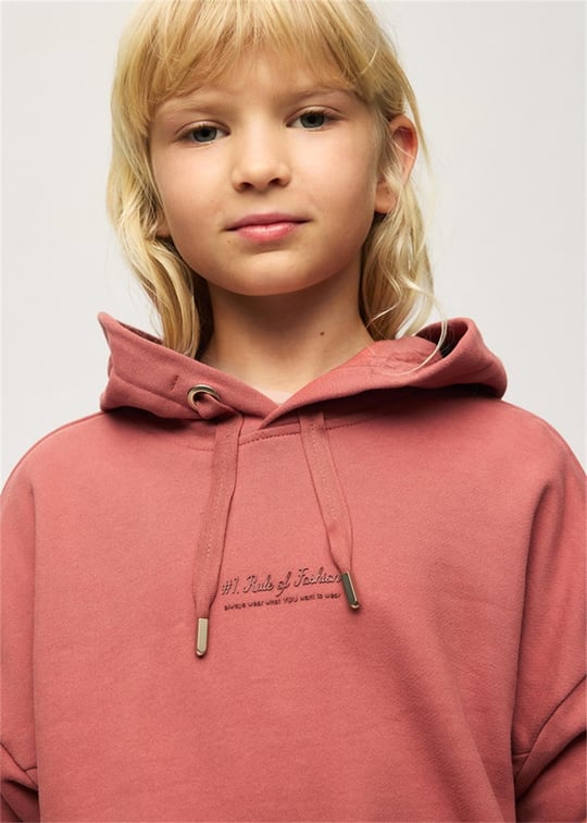Mayoral Kız Çocuk Kapüşonlu Sweatshirt Somon 7426