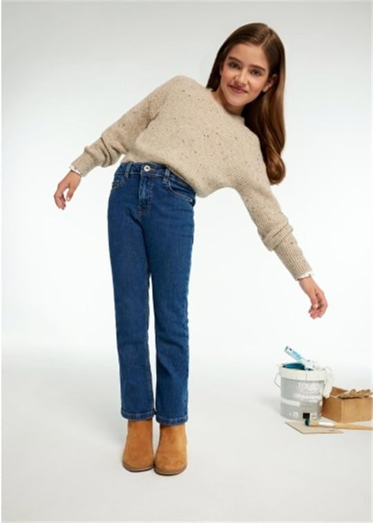 Mayoral Kız Çocuk Kloş Jean Kot Pantolon 557