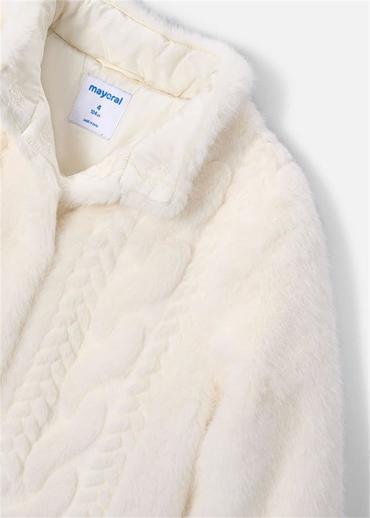 Mayoral Kız Çocuk Kürklü Mont Ekru 4415