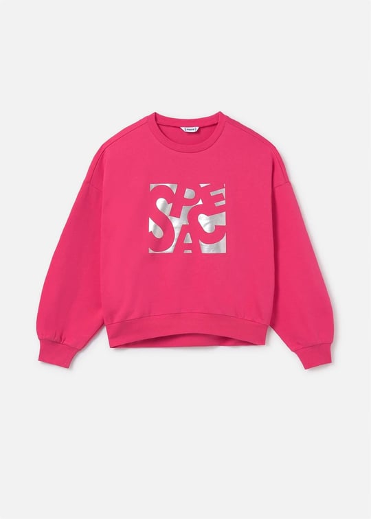 Mayoral Kız Çocuk Metalik Desenli Sweatshirt Pembe 6402