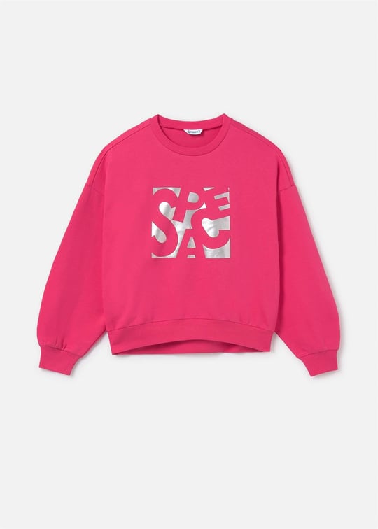 Mayoral Kız Çocuk Metalik Desenli Sweatshirt Pembe 6402