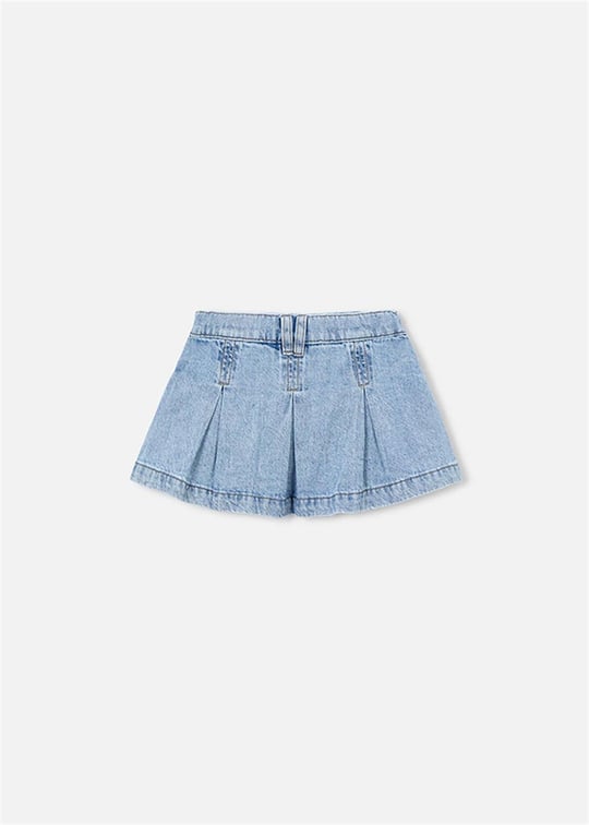 Mayoral Kız Çocuk Pileli Denim Etek Mavi 3905