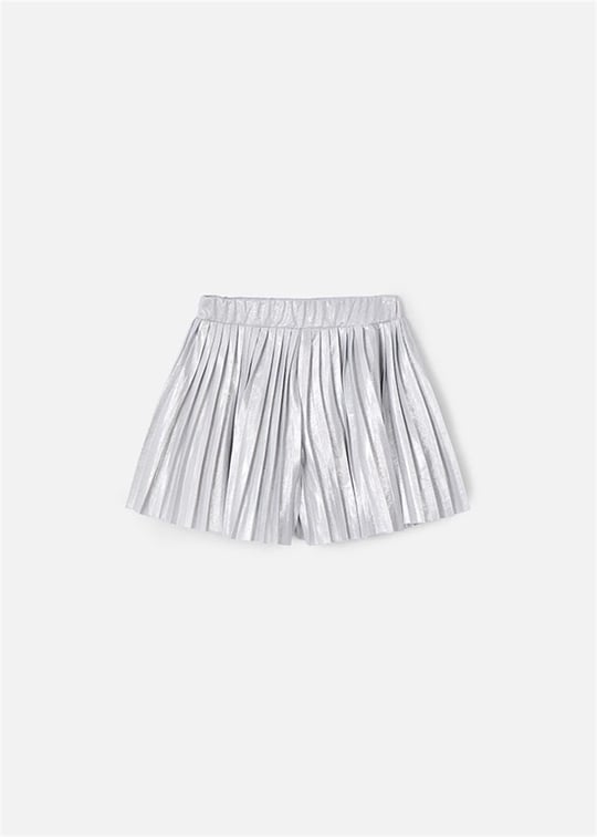 Mayoral Kız Çocuk Pileli Simli Şort Etek Gri 3907