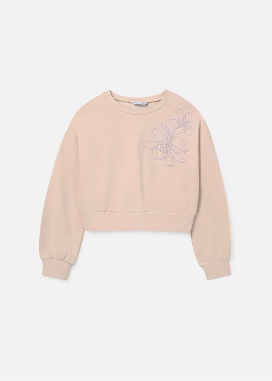 Mayoral Kız Çocuk Pul İşlmemeli Sweat Krem 7421